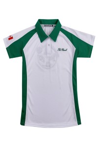 訂做短袖撞色Polo恤   設計撞色領繡花LOGOPolo恤    班衫Polo恤供應商  加拿大國際學校 曲棍球 隊衫 P1398